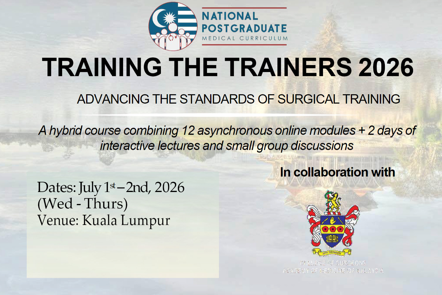 National Post Graduate Medical Curriculum Train the Trainer (NPMC TT)